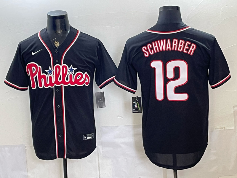 Men 2026 Philadelphia Phillies #12 Schwarber black Game Nike MLB Jersey 0527008